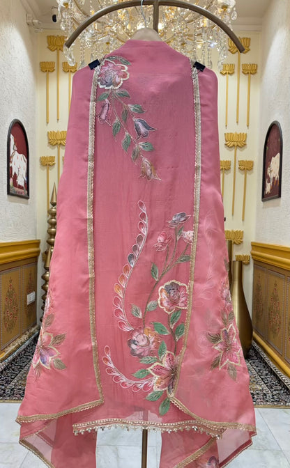Vrinda Handpaint Organza Suit