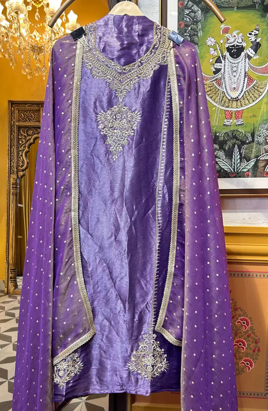Zarqah Organza Suit (Purple)