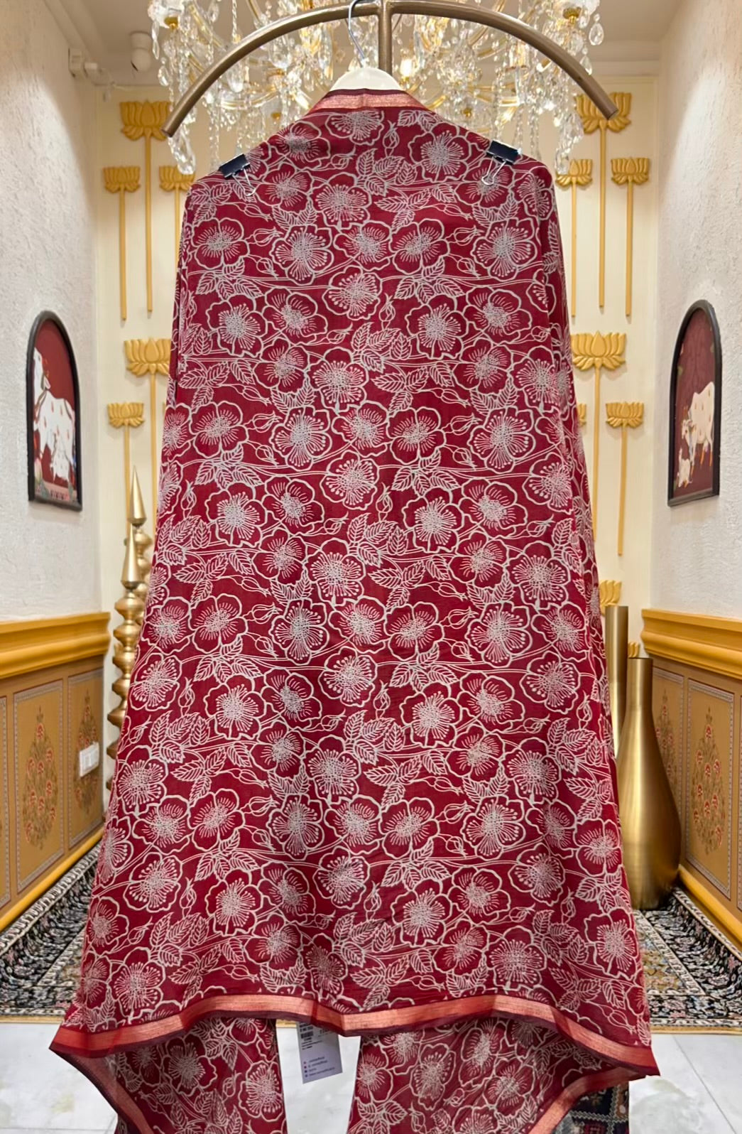 Vasundhara Patola Loom Suit (Maroon)