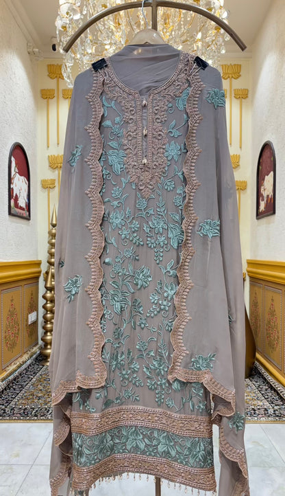 Aniera Cutwork Georgette Suit