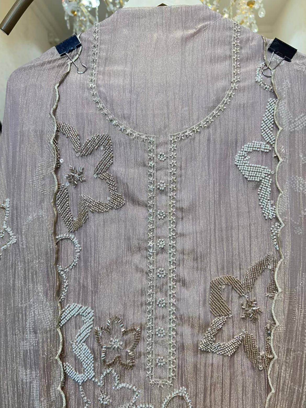 Aarifa Crush Karigari Suit (peach)