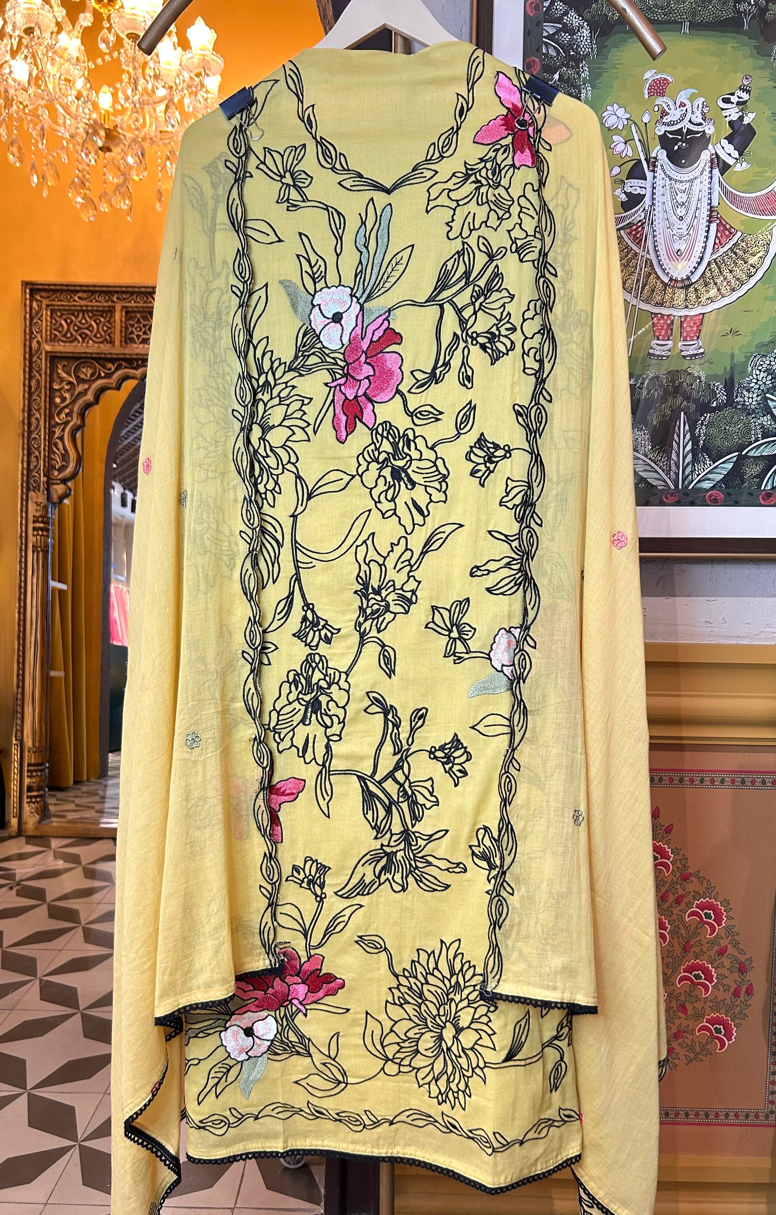 Neerja Mul Suit (Yellow)