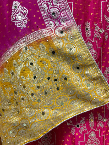 Gulraaya Bandhani Noor Suit (Magenta)