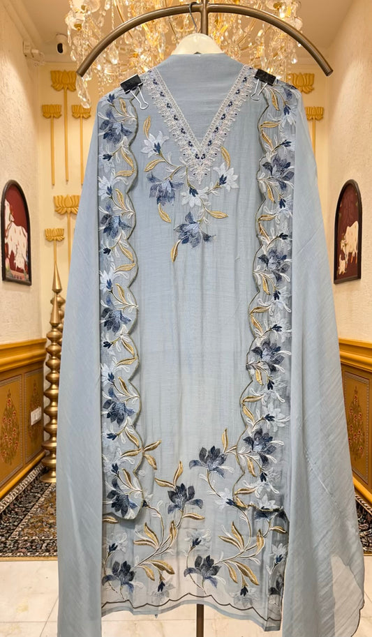 Sahira Dori Naqsh Suit (Powder Blue)