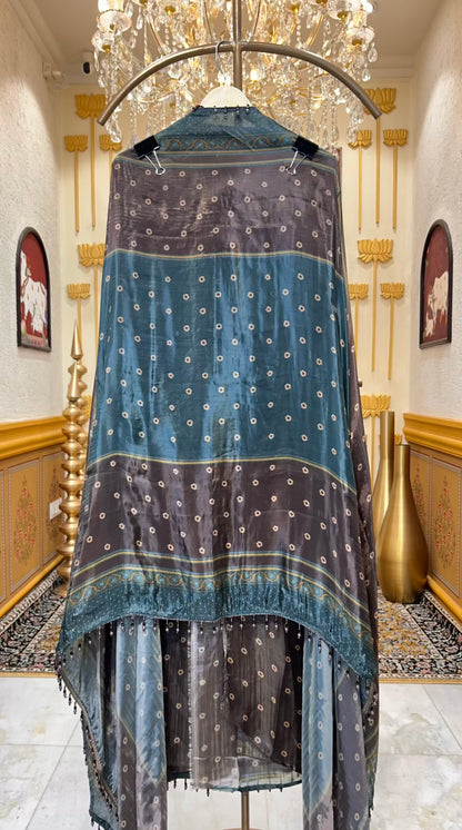 Zaylira Aaina Print Suit (Blue)