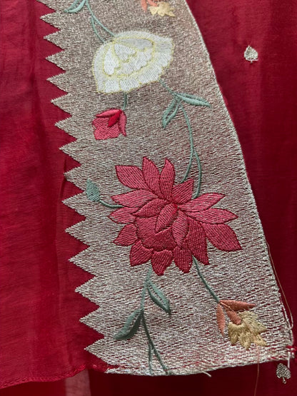 Aarini Zari Chanderi Suit (Maroon)