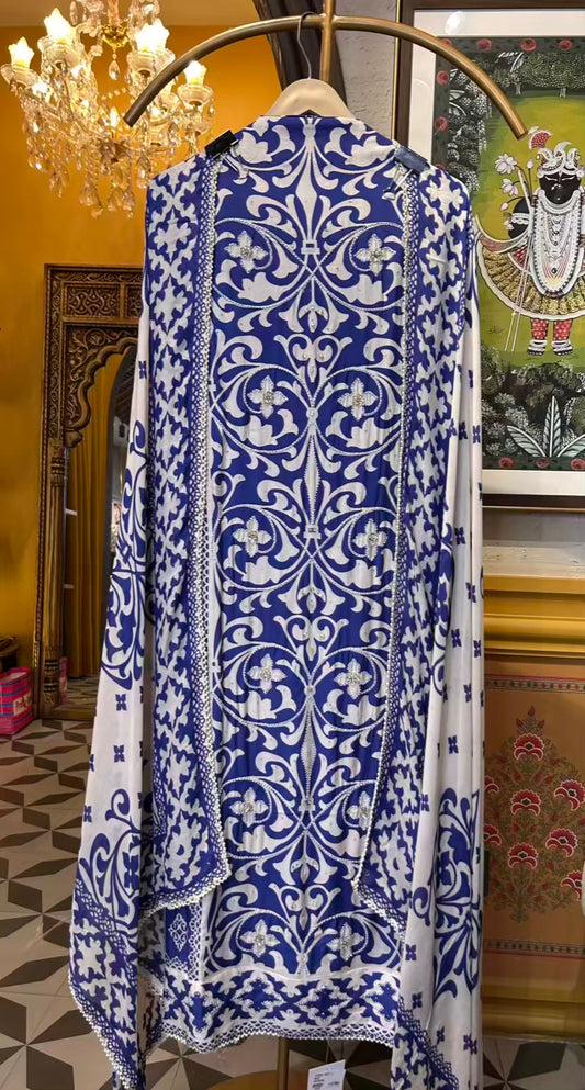 Mehrunisa Muslin Suit (Blue)
