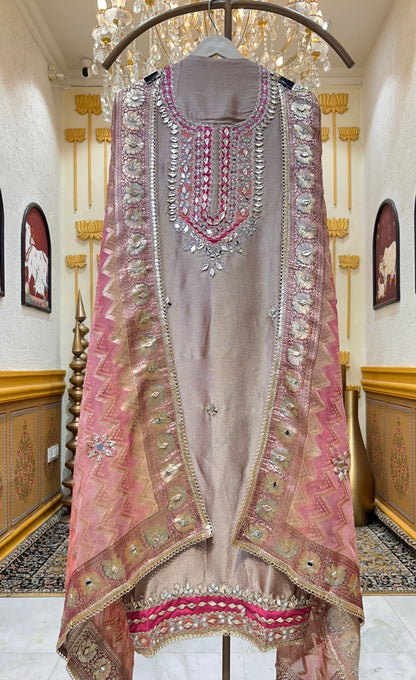 Kesariya Sheesh Suit
