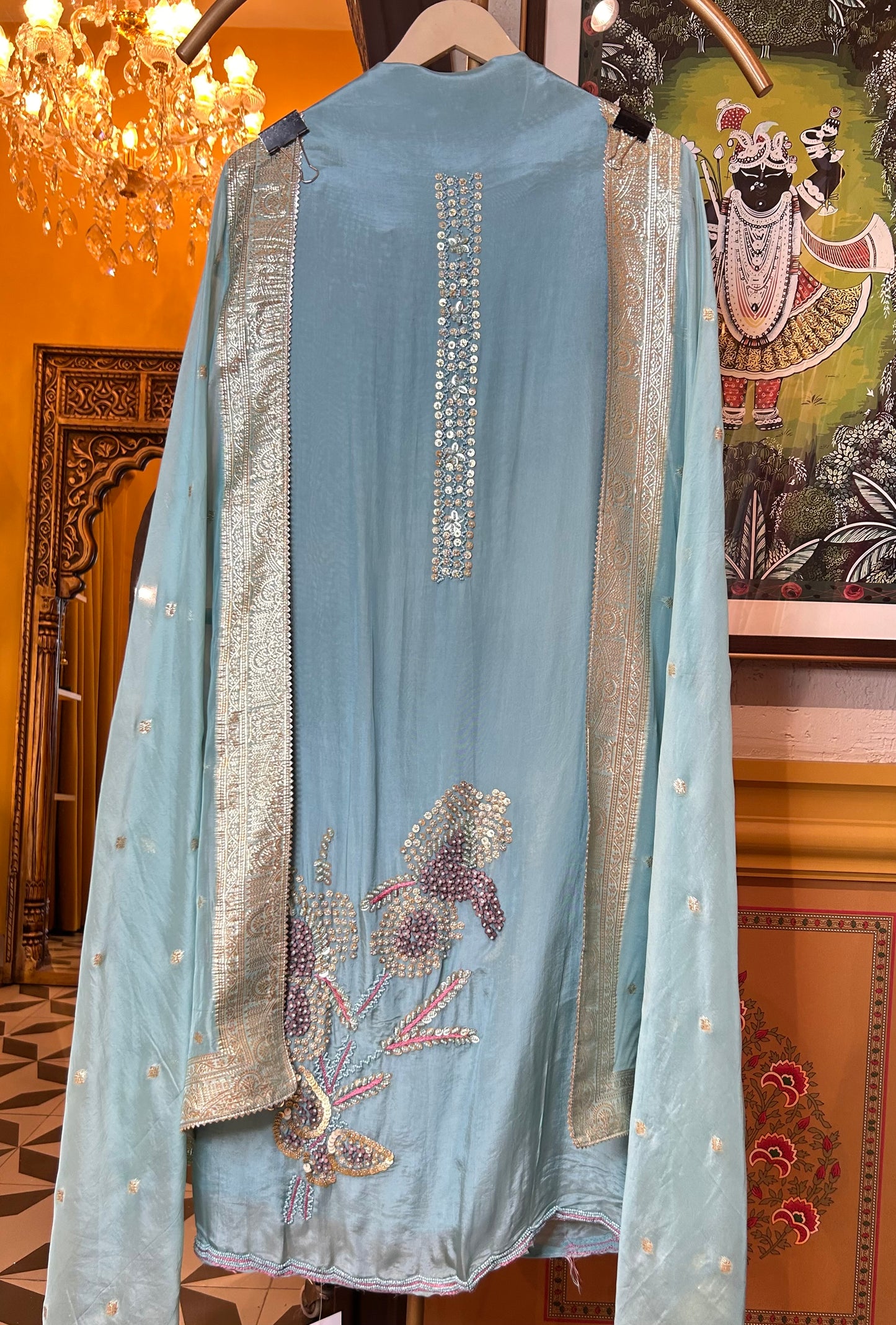 Ishqiya Organza Suit (Blue)