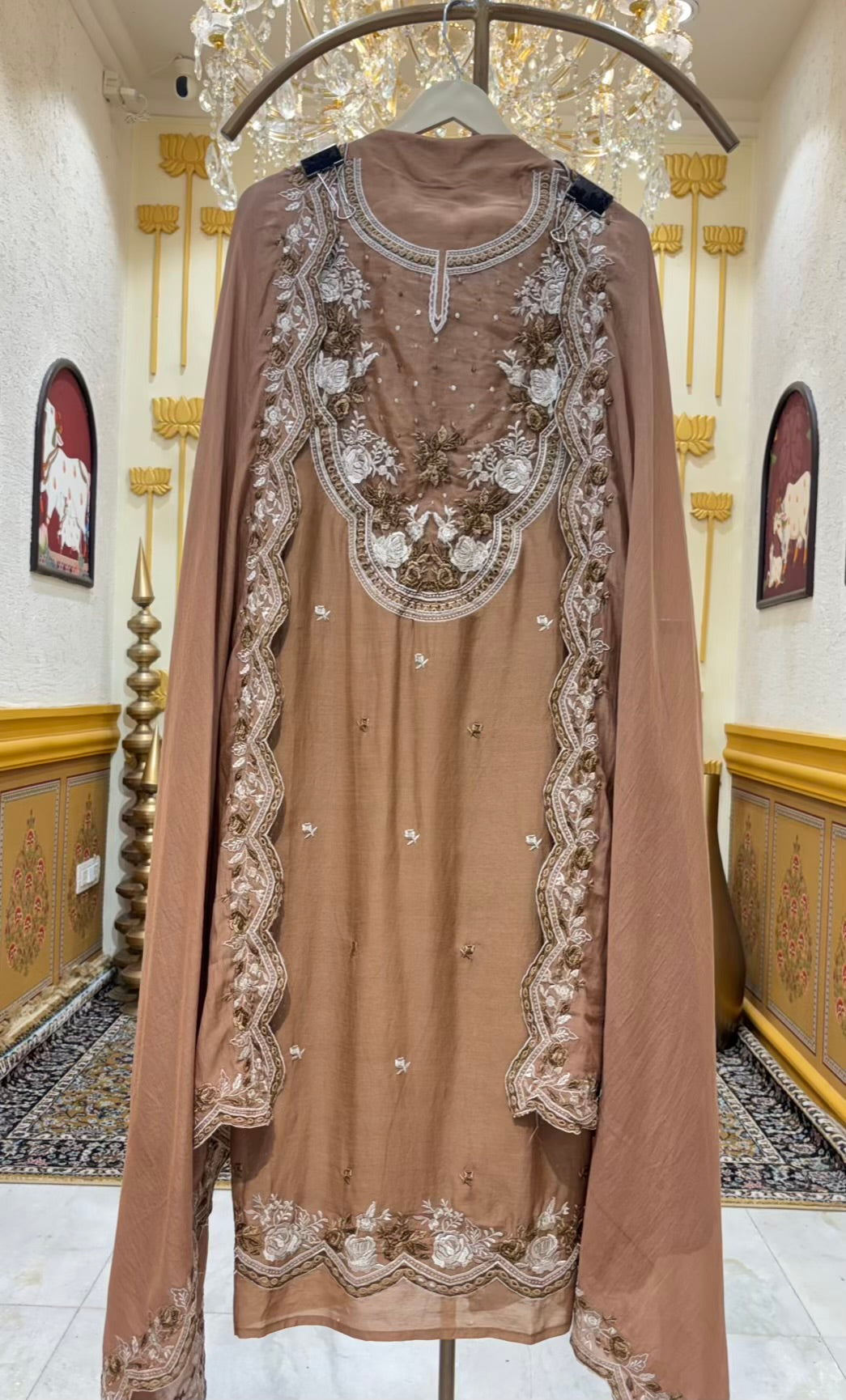 Meher Thread Patch Chanderi Suit