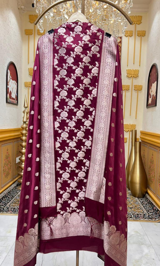 Riyara Banarasi Heirloom Suit (Wine)