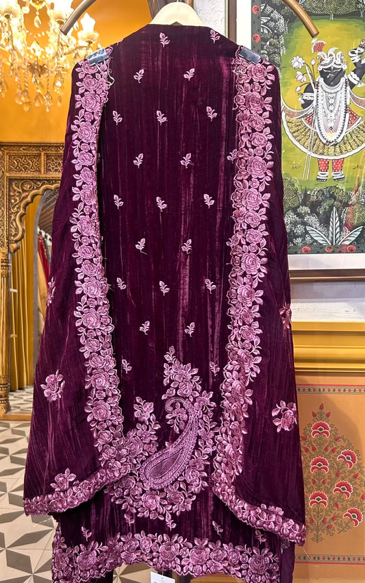 Afsar-E-Velvet Suit (Purple)