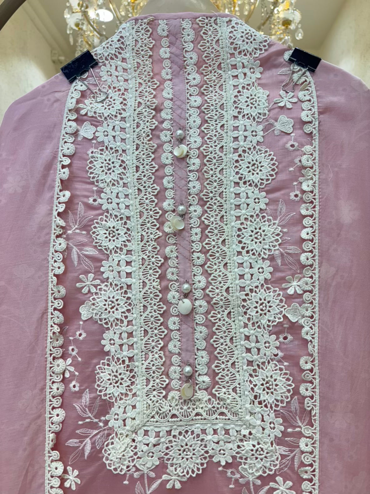 Roselle Crochet Chanderi Suit