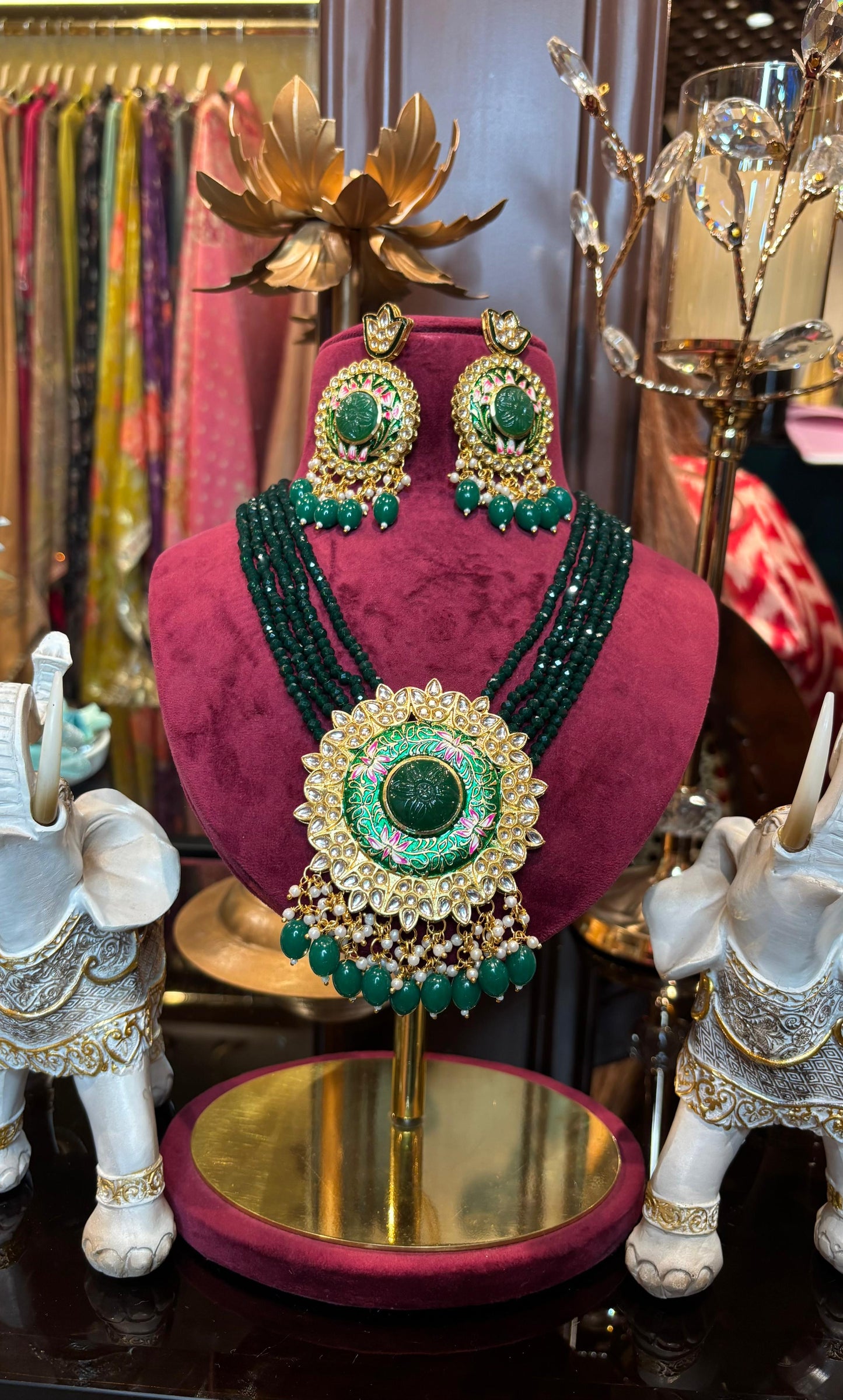 Raatrani Polki Set (Green)