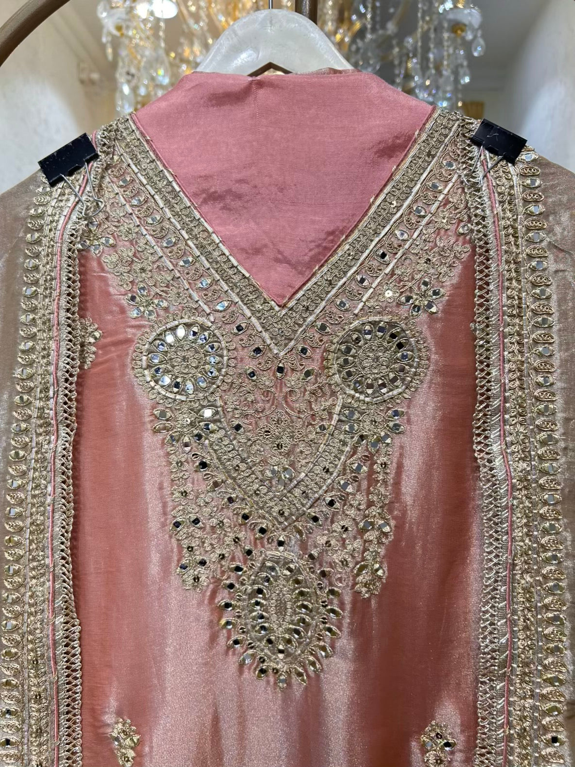Nazra Mirror Loom Suit (Peach)
