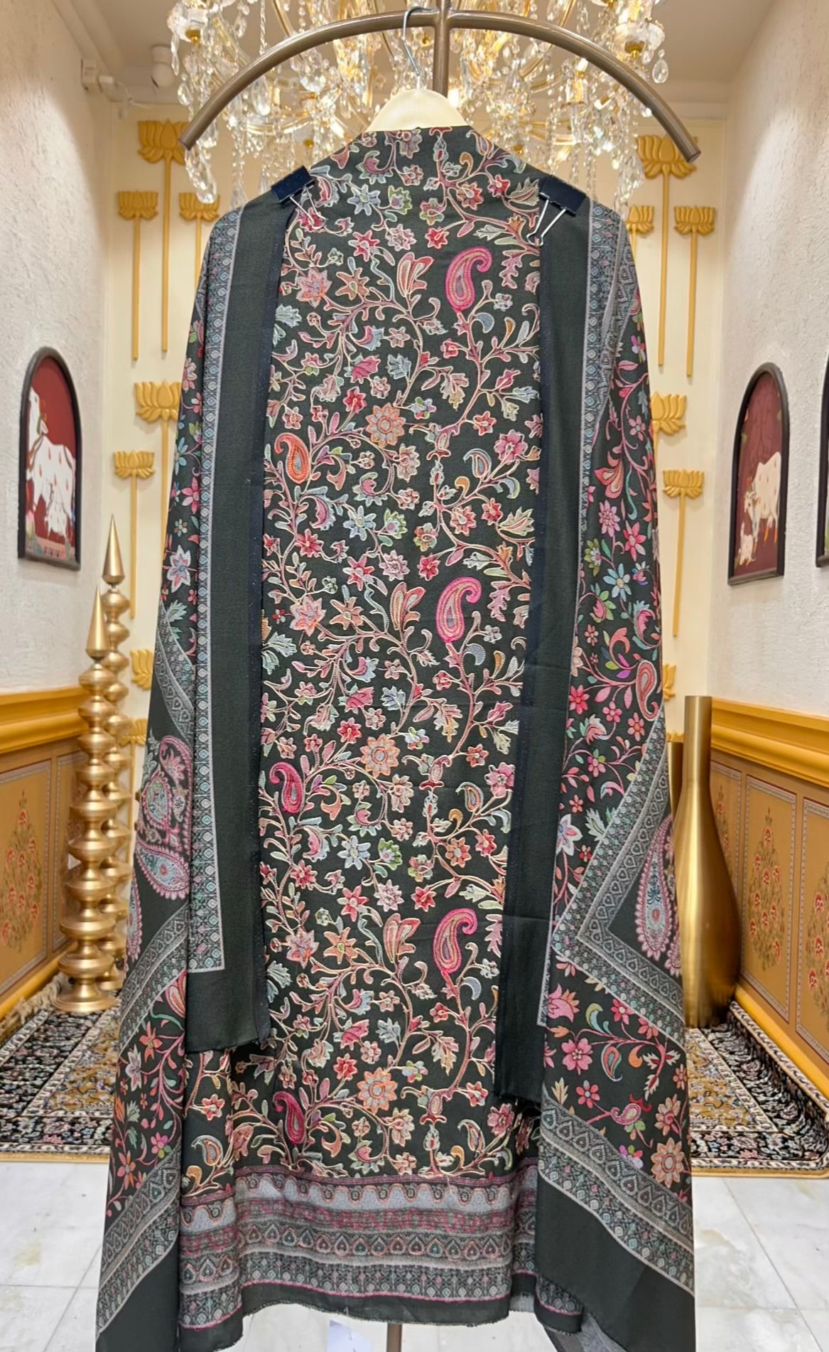 Rivaya Pashmina Loom Suit (Olive Green)