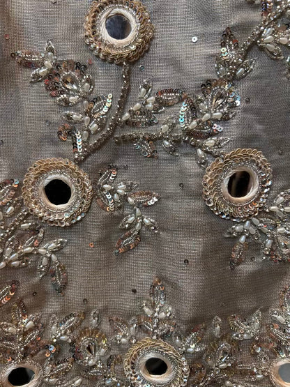 Seranza Organza Suit (Silver Grey)