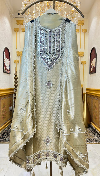 Saanjh Brocade Silk Suit