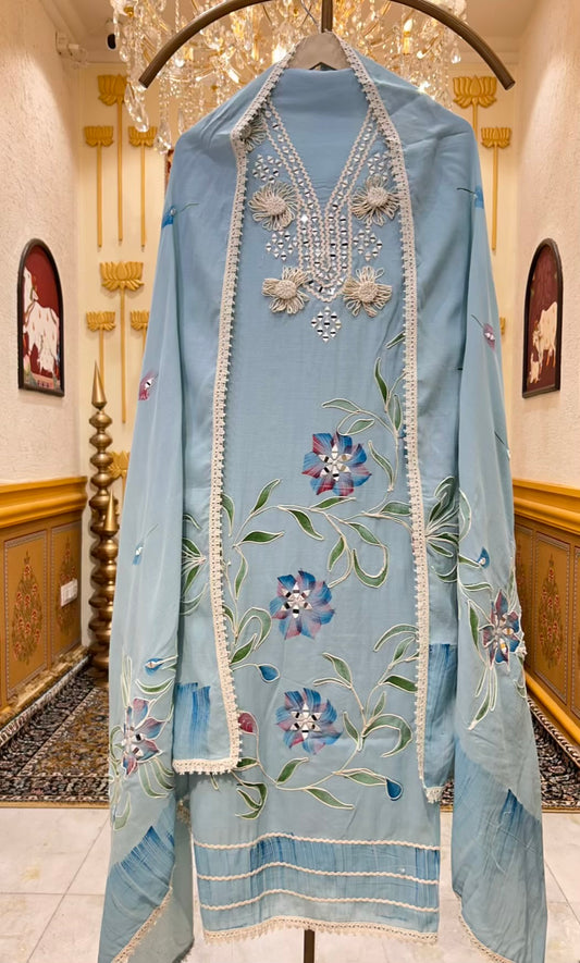 Falak Handpaint Sheesha Mul Suit