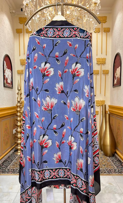 Meheriya Print Veil Suit (Black)