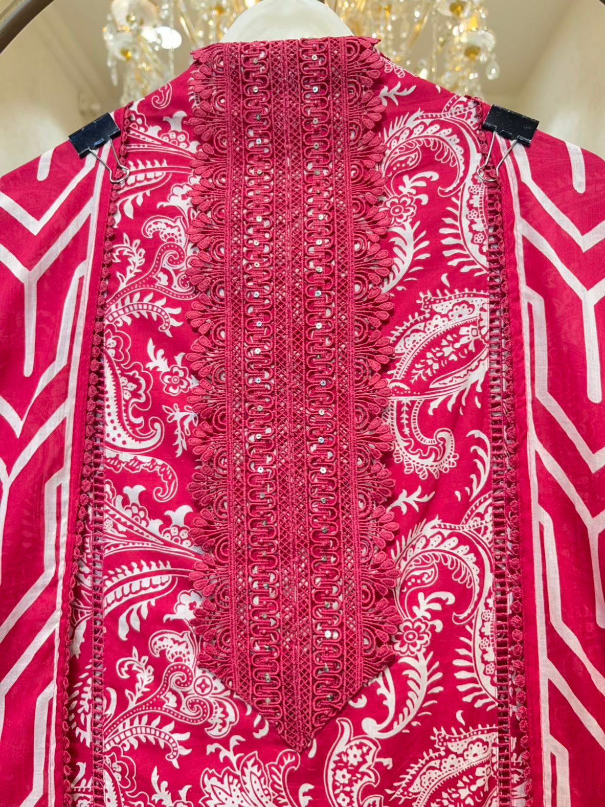 Nayara Cotton Lace Suit (Magenta)