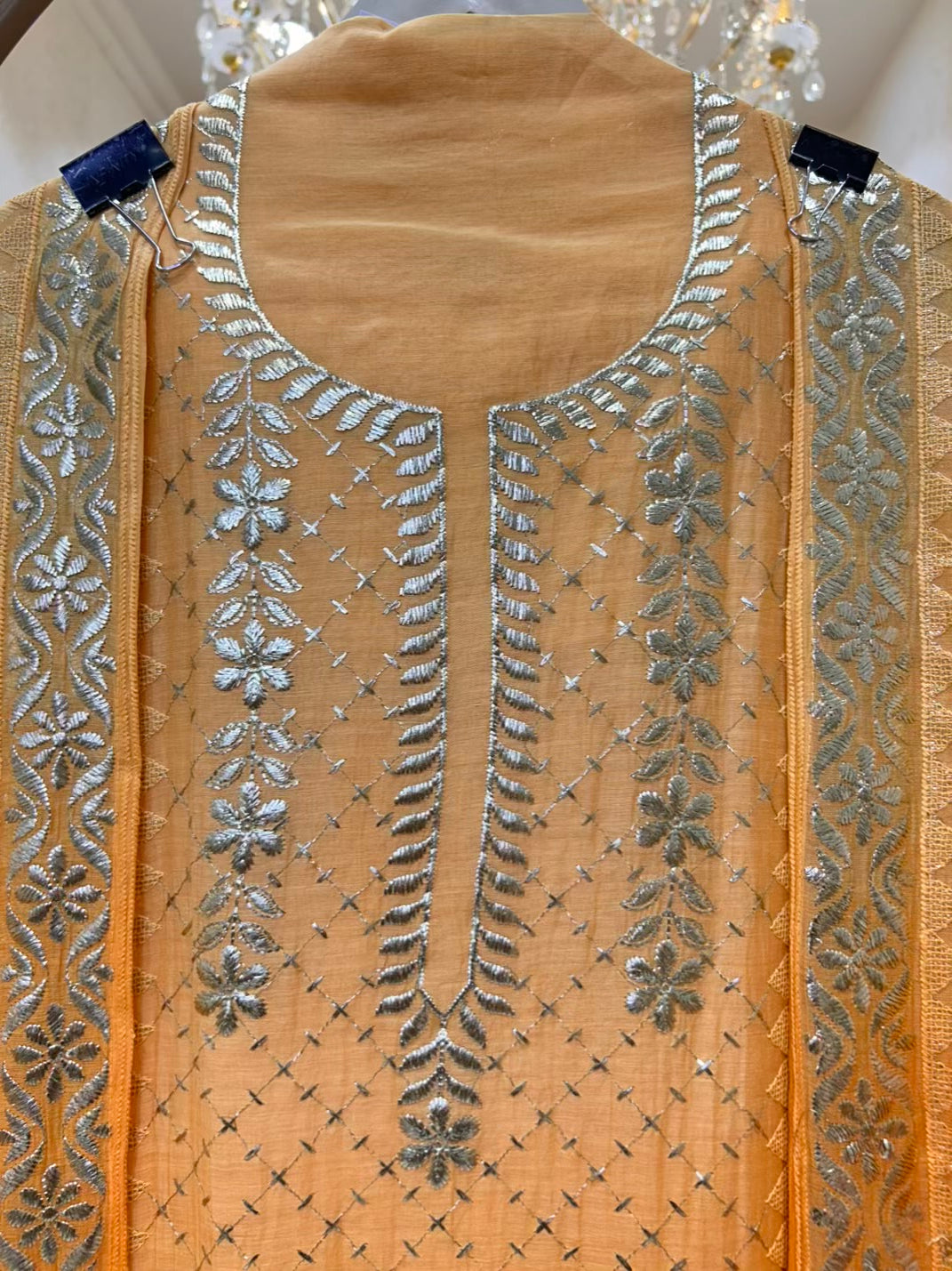 Zoraya Golden Zari Chanderi Suit
