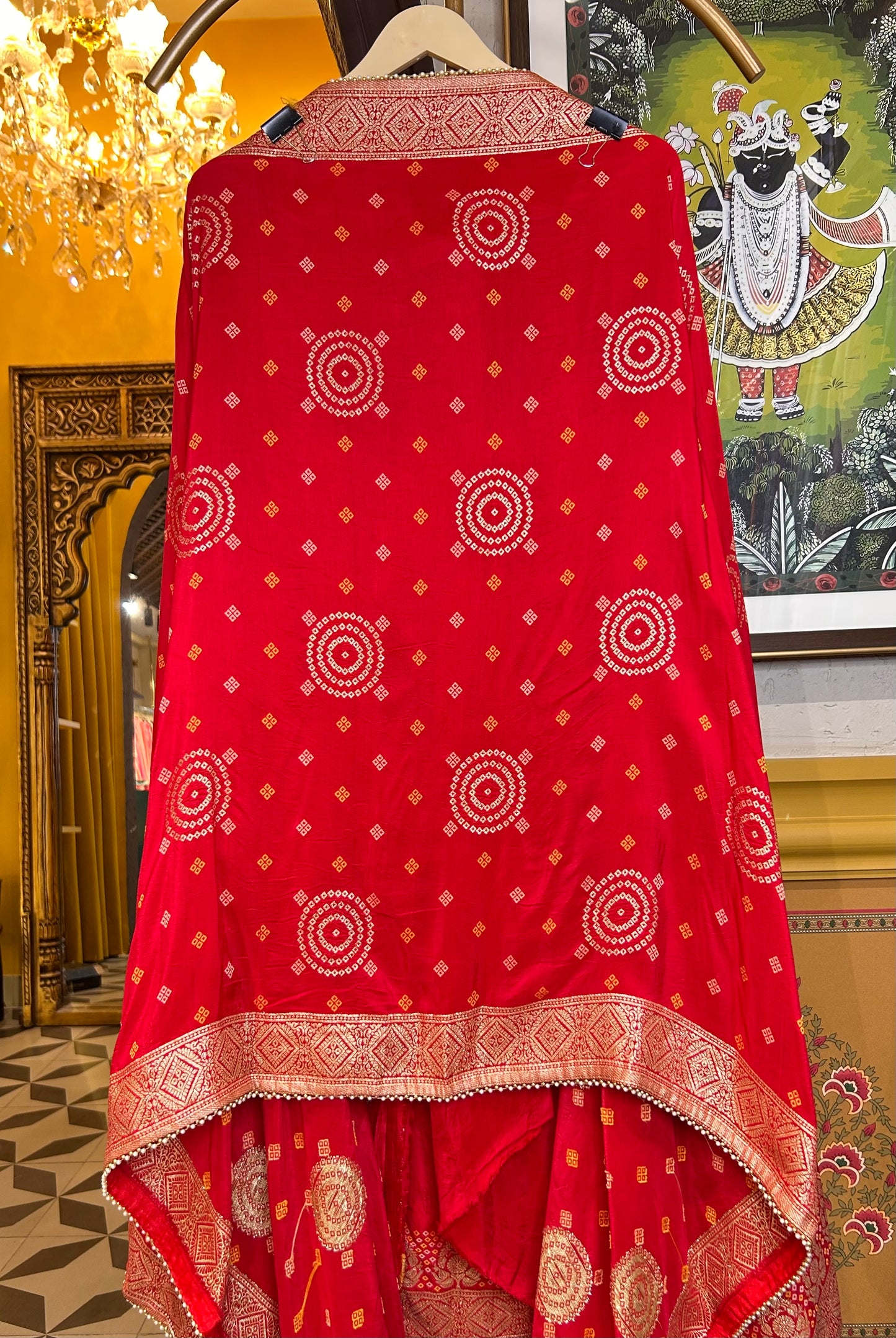 Vistaar Bandhani Suit (Red)