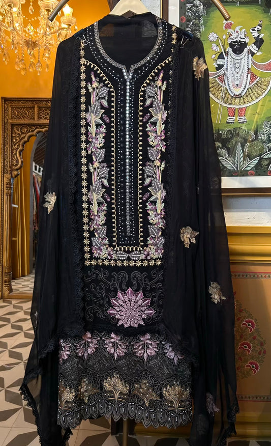 Arzisha Organza Suit (Black)