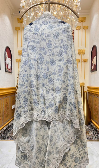 Zehraani Brocade Noor Suit (Blue)