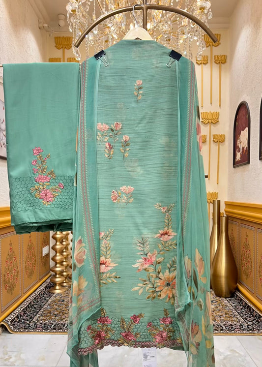 Afsana Pashmina Naqsh Suit (Green)