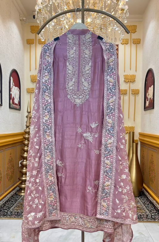 Meher Summer Silk Élan Suit (Pink)