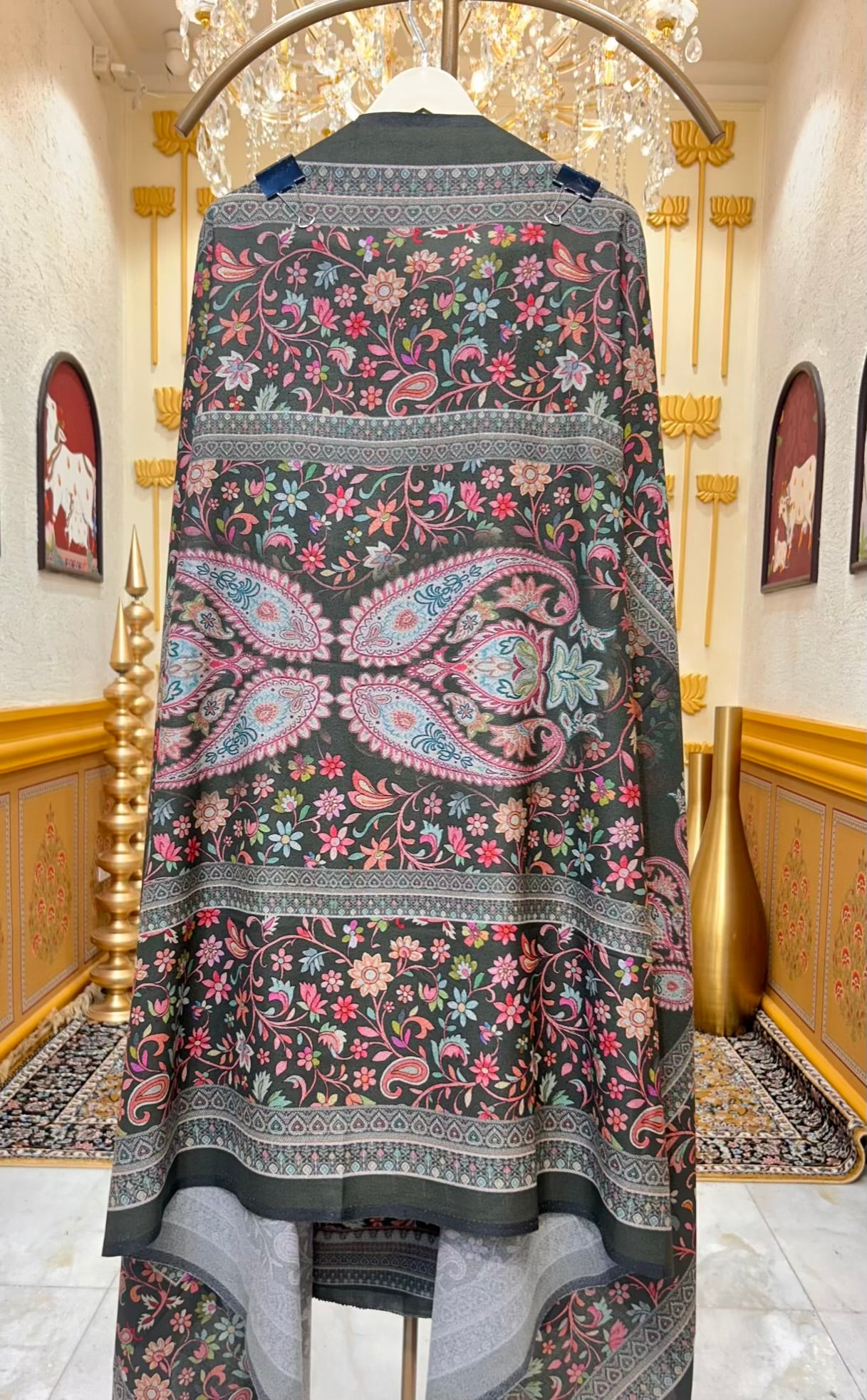 Rivaya Pashmina Loom Suit (Olive Green)