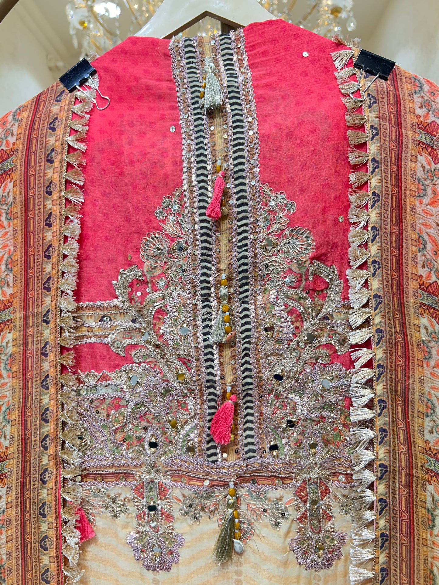 Nazira Mirror Mul Gota Suit (Pink)