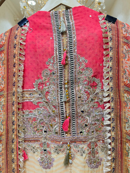 Nazira Mirror Mul Gota Suit (Pink)