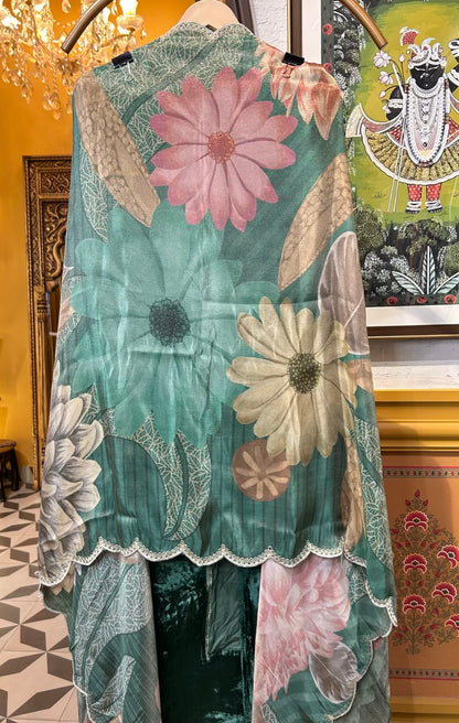 Zarmina Velvet Suit (Green)