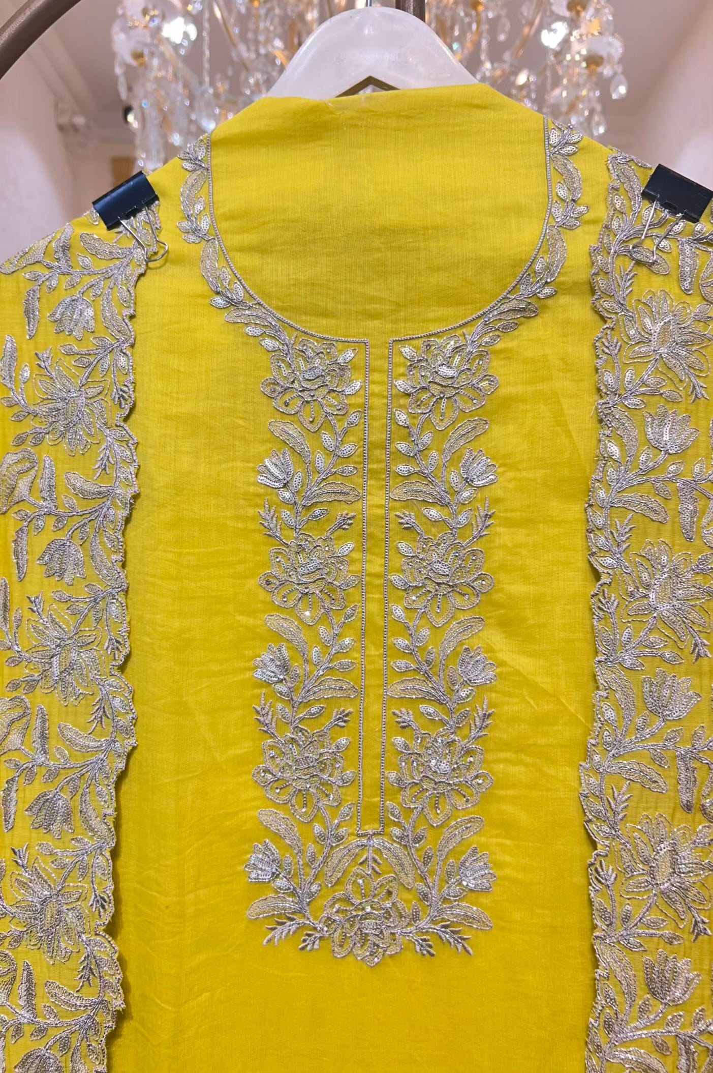 Rajvanya Chanderi Zari Suit (Lemon Yellow)
