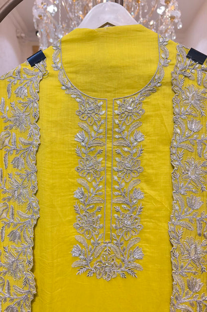 Rajvanya Chanderi Zari Suit (Lemon Yellow)