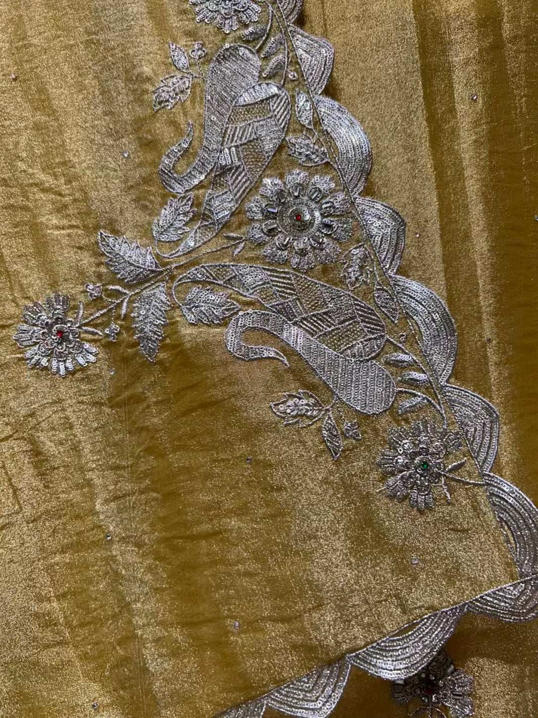 Aayra Organza Veil Suit (Mustard)