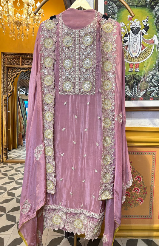 Elnara Silk Organza Suit (Lavender)
