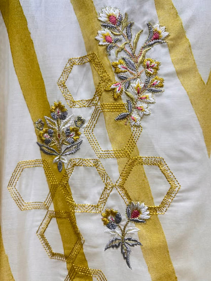 Aafreen Mul Chanderi Suit (Yellow)
