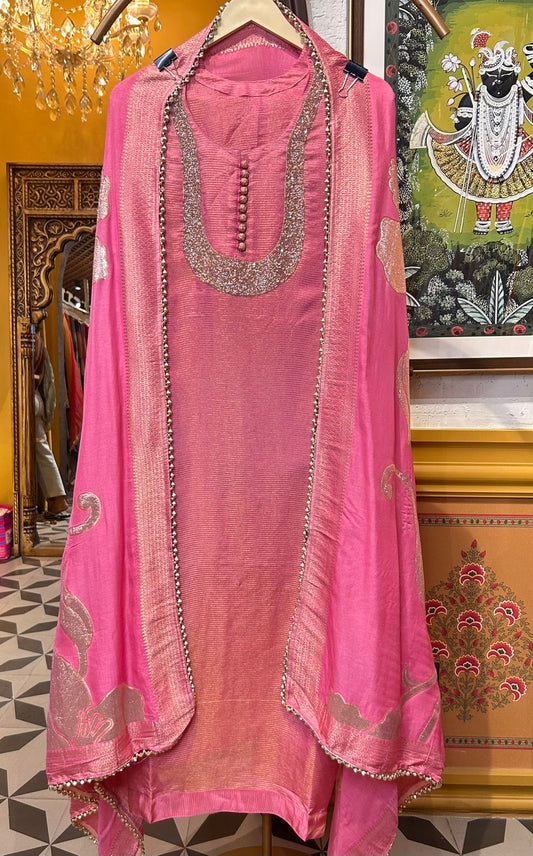 Zarice Organza Suit (Pink)