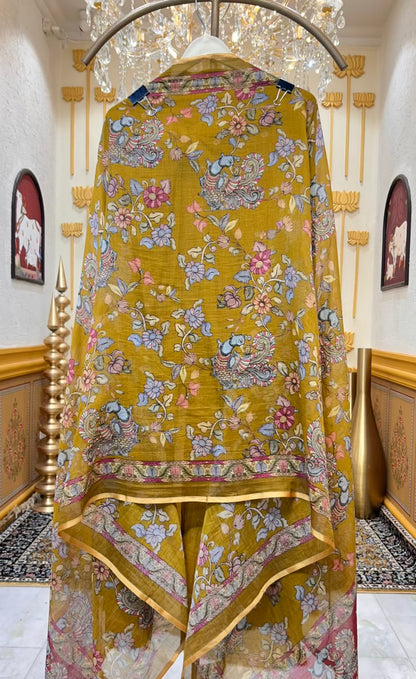 Gresha Mul Chanderi Suit (Mustard)