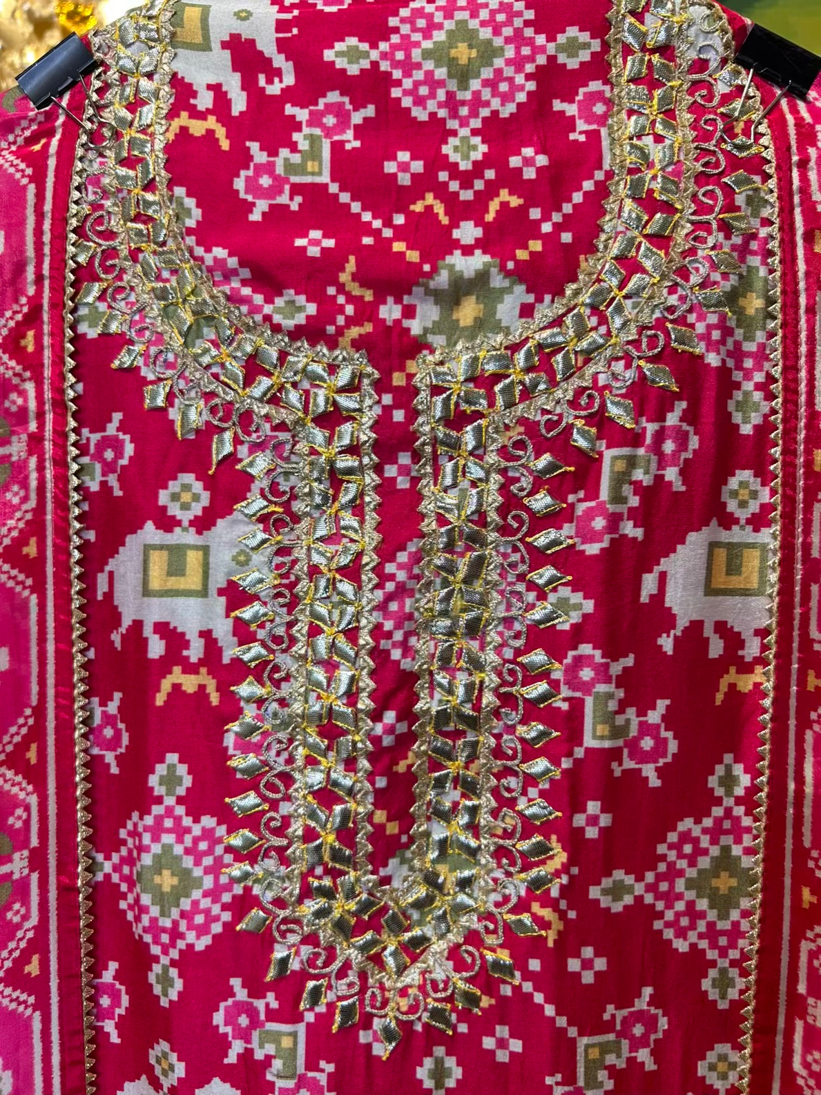 Zarisha Patola Silk Suit (Pink)