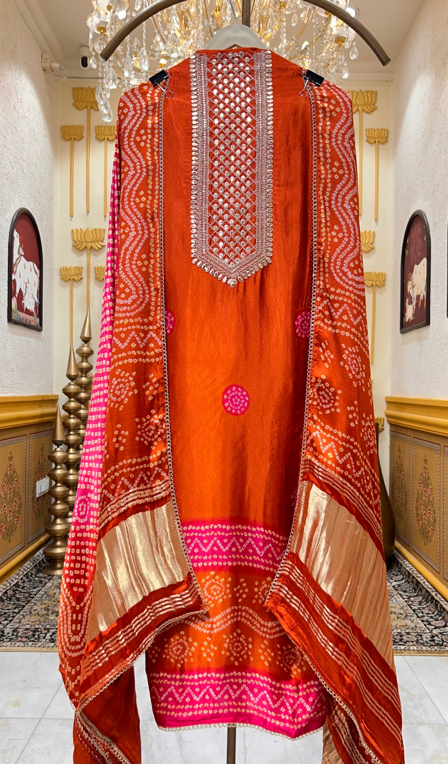 Rangmahi Gaji Bandhani Suit