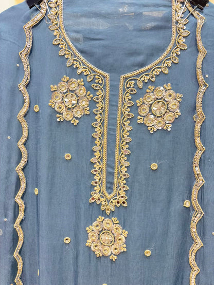 Zivaira Cutdana Organza Suit
