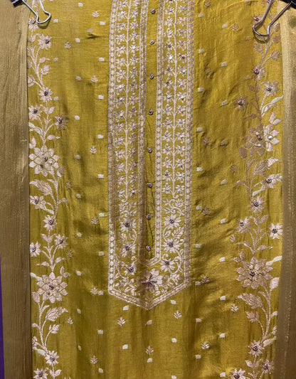 Ruzina Silk Suit (Mustard)