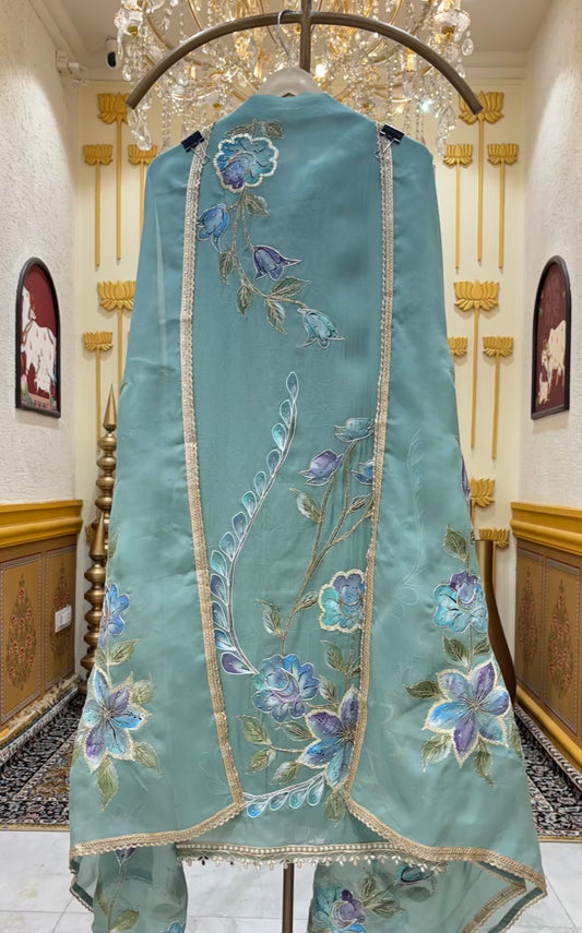 Vrinda Handpaint Organza Suit