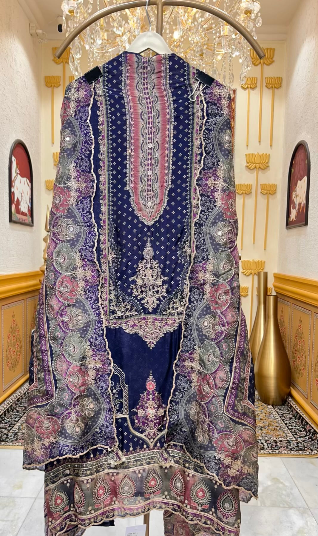 Ishra Zari Grace Suit (Purple)