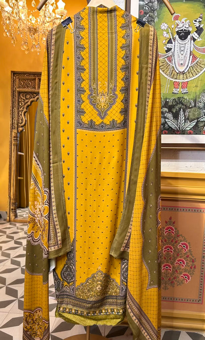 Rimzara Kashmiri Suit (Mustard)