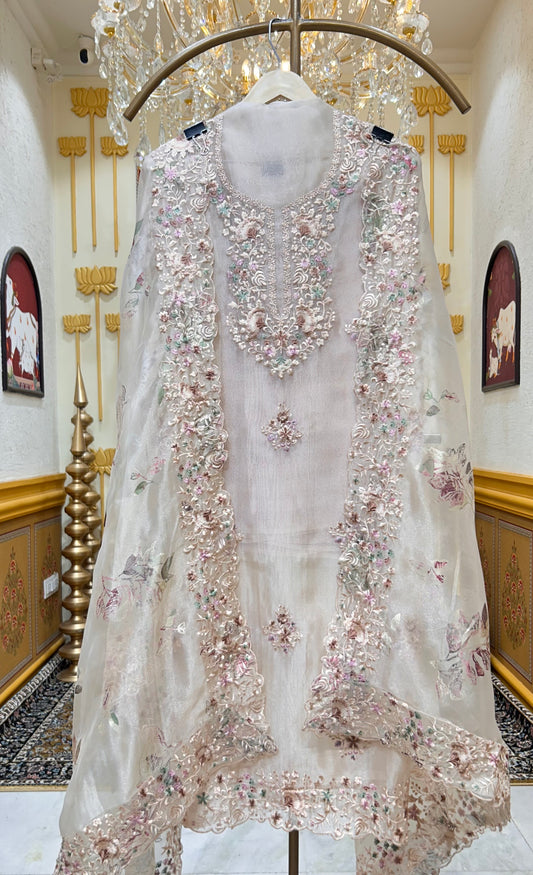 Husna Threadcrafted Suit (Ivory)